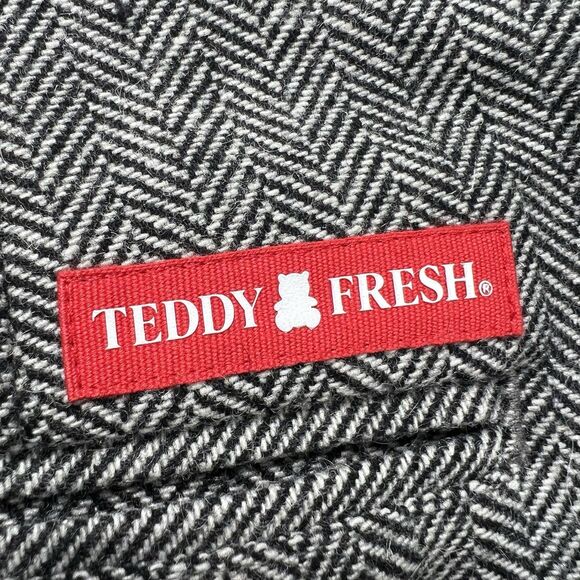 Teddy Fresh Wool Blend Doodle Pants 28x29 Gray Herringbone Streetwear Art Indie - Picture 4 of 13